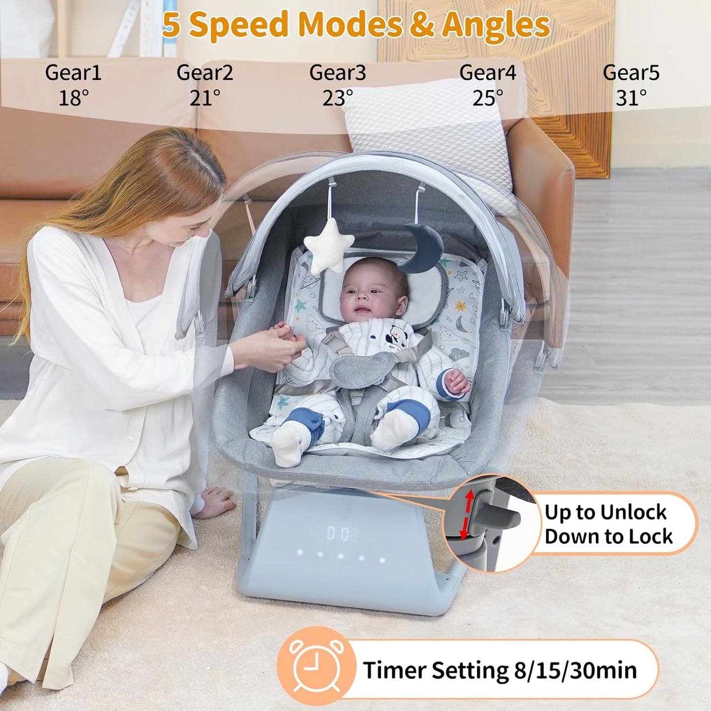 Luvelloo Baby Swing for Infants