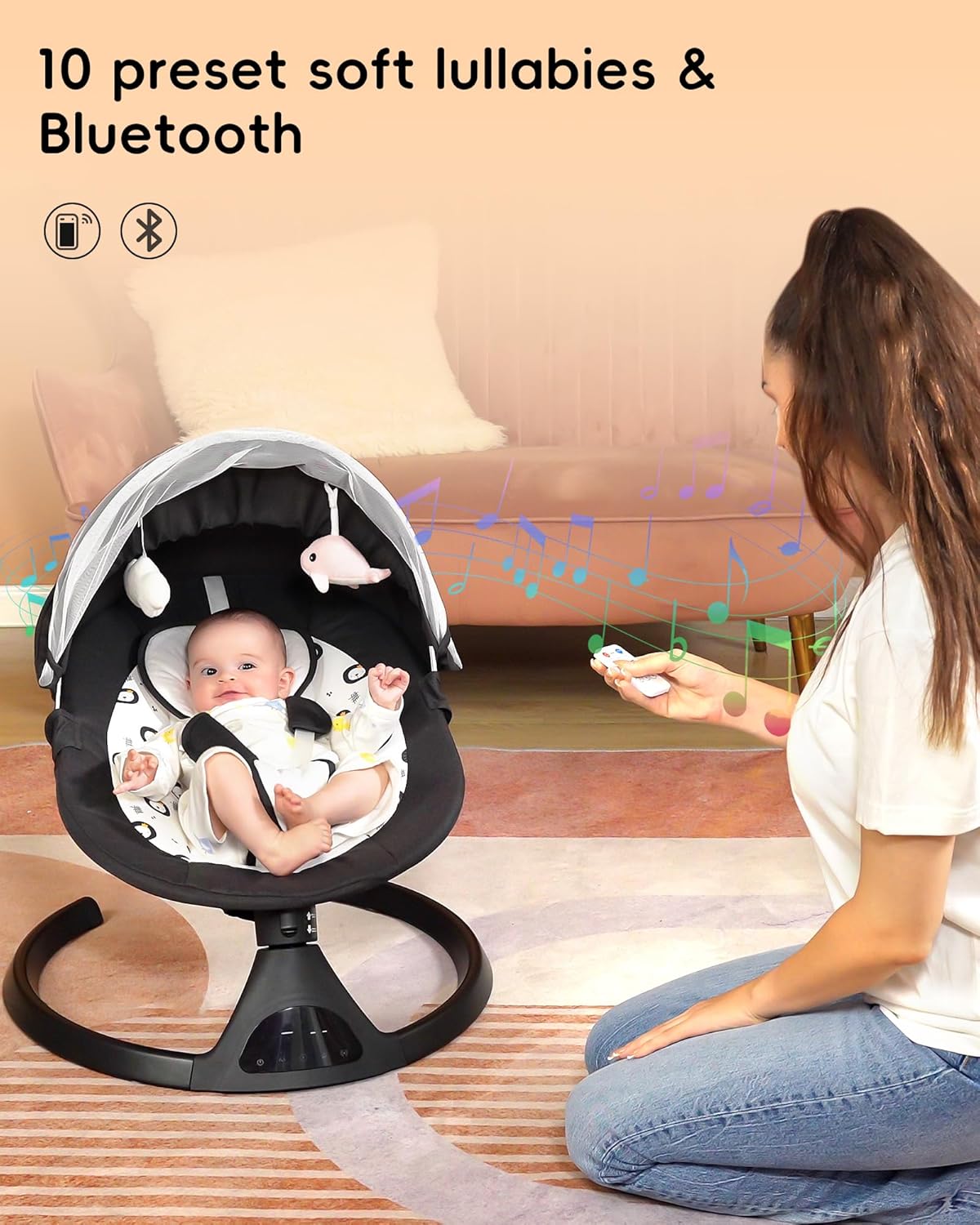 Luvelloo Electric Baby Swing for Infants